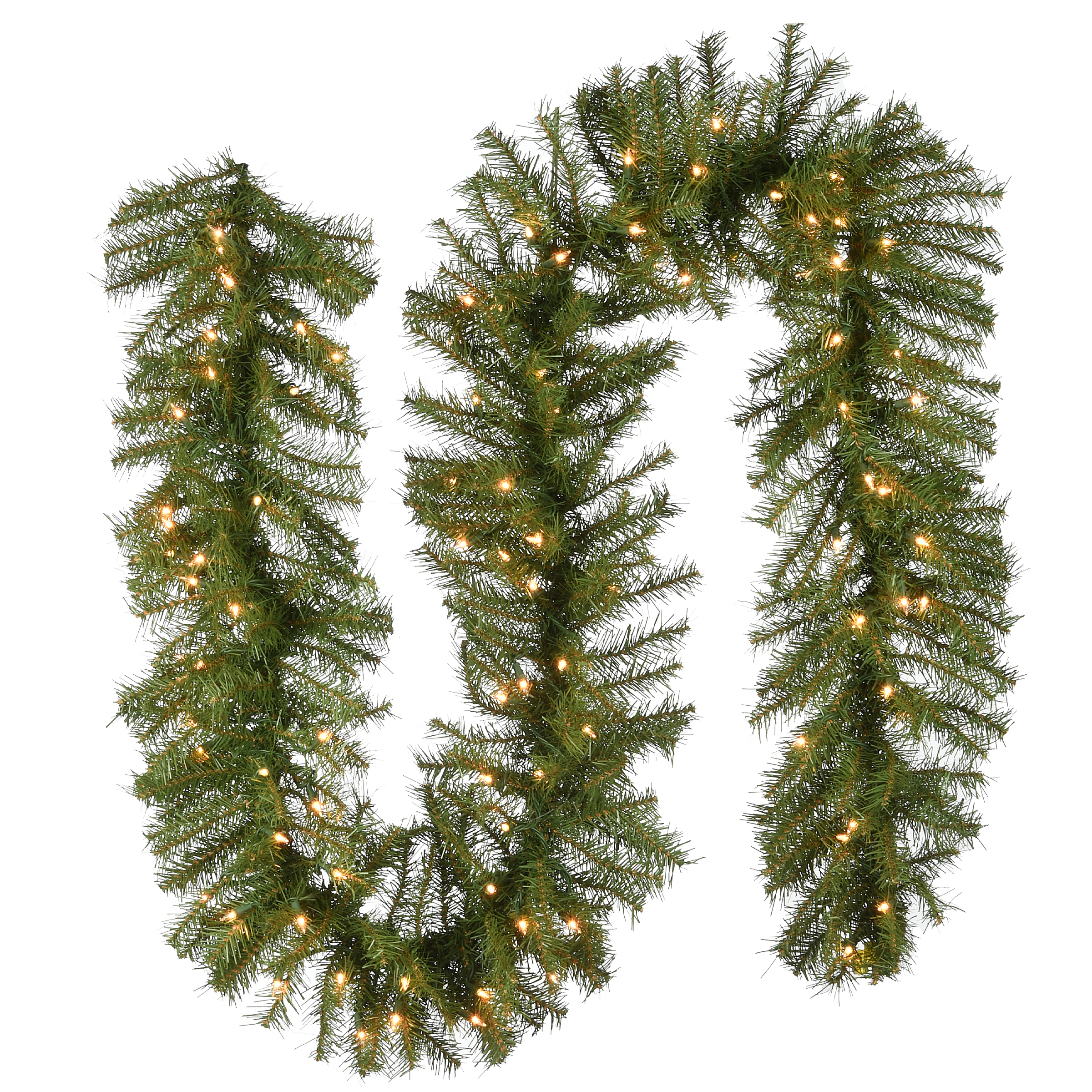 National Tree Company  9 ft. Pre-lit Norwood Fir Garland with 100 Clear Lights - Green
