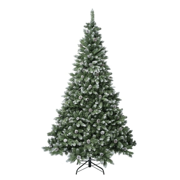 National Tree Company 6 ft. Artificial Christmas Tree, Green, Oakley Hills Snow, Flocked Pine Cones, Includes Stand