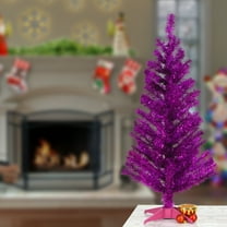 3 ft. Artificial Pink Tinsel Christmas Tree, Includes Stand