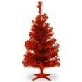 thumbnail image 1 of National Tree Company Artificial Christmas Tree, Red Tinsel, Includes Stand, 3 feet, 1 of 2