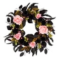 thumbnail image 1 of 24 in. Artificial Cute and Creep Halloween Wreath, 40 Pink LED Lights, Battery Operated, Timer, 1 of 3