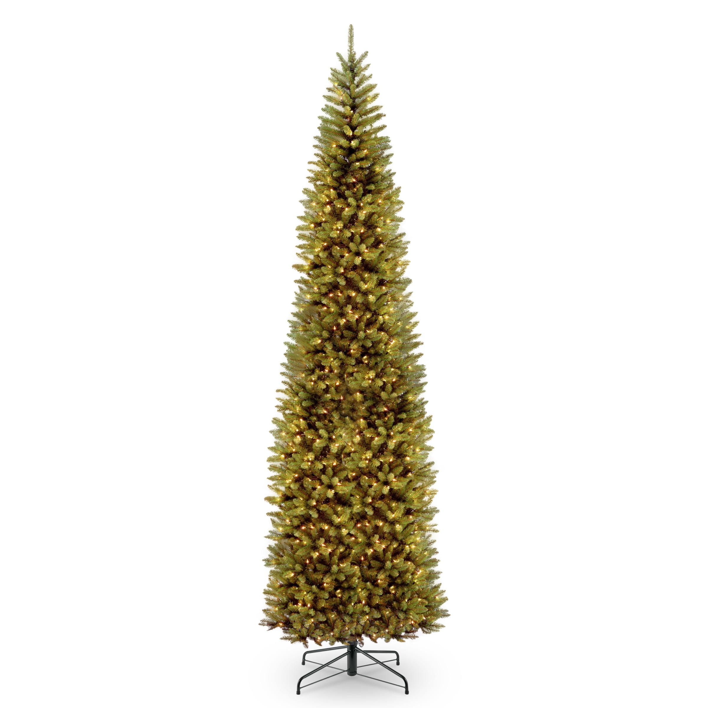 National Tree Company Artificial PreLit Slim Christmas Tree, Green, Kingswood Fir, Multicolor