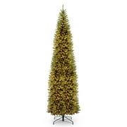 National Tree Company Artificial Pre-Lit Slim Christmas Tree, Green, Kingswood Fir, Multicolor Lights, Includes Stand, 12 Feet