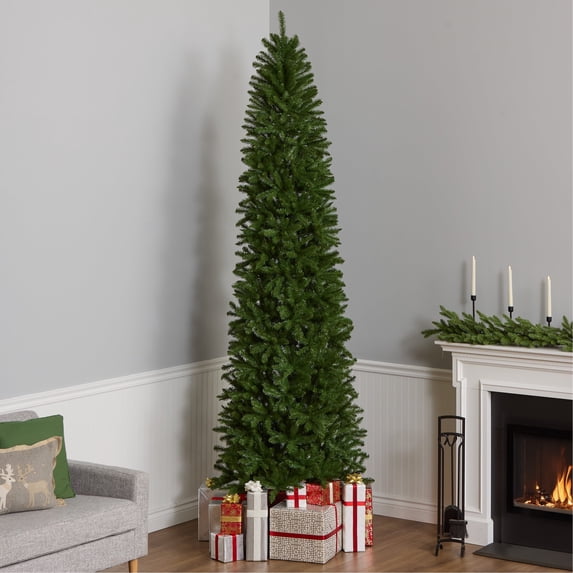 National Tree Company 10 ft Unlit Kingswood Fir Slim Artificial Christmas Tree, 1,715 Tips, Includes Stand, Green