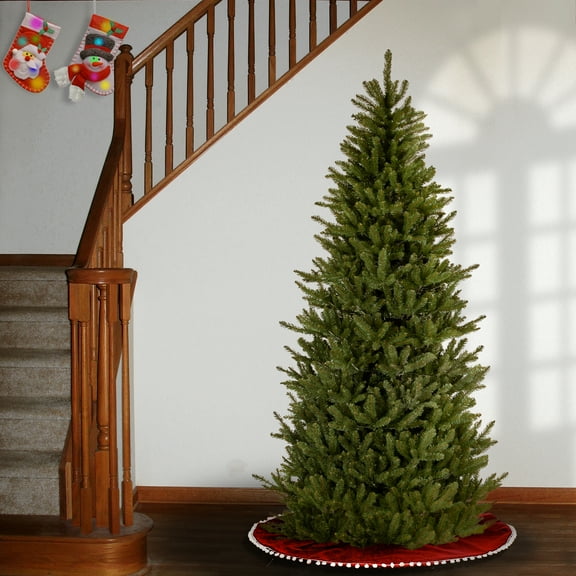 6.5 ft. Artificial Slim Christmas Tree, Green, Natural Fraser Fir, Includes Stand