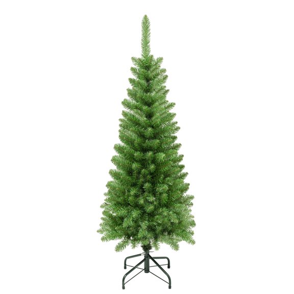 National Tree Company Artificial Slim Christmas Tree, Green, Rowan, Includes Stand, 4.5 Feet