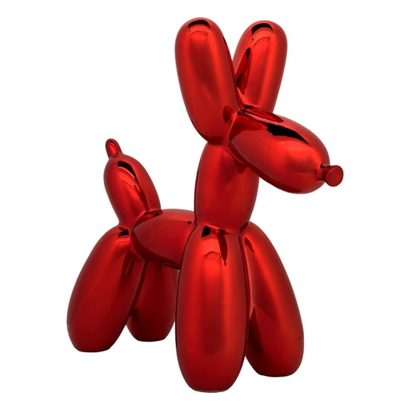 11 in. Christmas Balloon Dog Figurine, Red, Polyresin