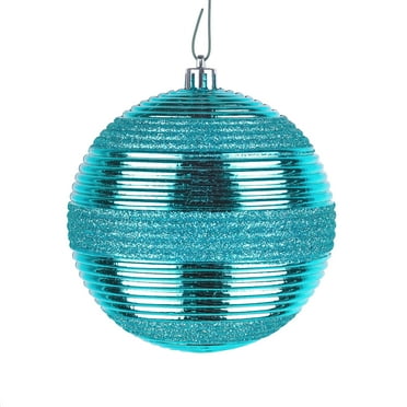 National Tree Company Christmas Ornaments, Blue, Swirling Glitter, Shatterproof, Set of 4