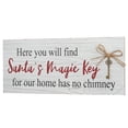 thumbnail image 1 of 16 in. Christmas Tabletop Sign, White, Santa’s Key, Wood, Antique Style Metal Key, 1 of 5