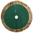 thumbnail image 1 of National Tree Company Christmas Tree Skirt, Green, Brown Faux Fur, Rural Homestead Collection, Quilted, Split Seam , Velcro Tab, 48 Inch, 1 of 5
