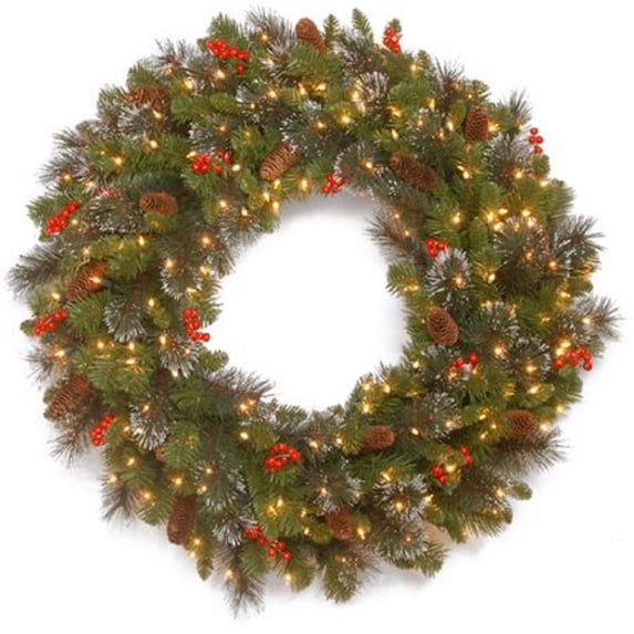 National Tree Company Decorated Pine Prelit Wreath, (Green)