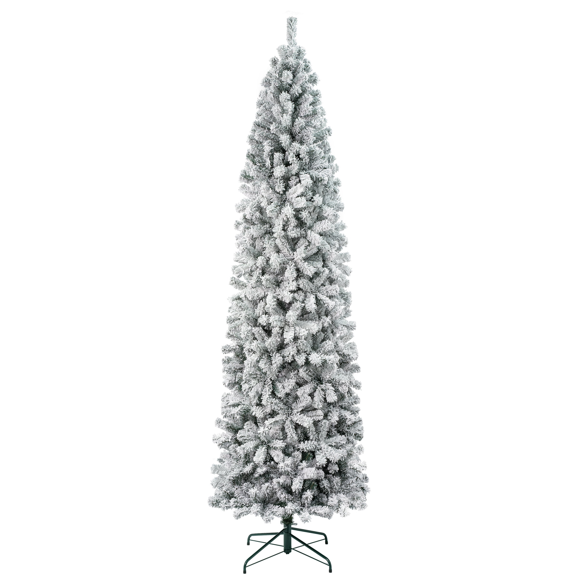National Tree Company First Traditions Acacia Flocked Tree Slim Slim Christmas Tree 9 Ft