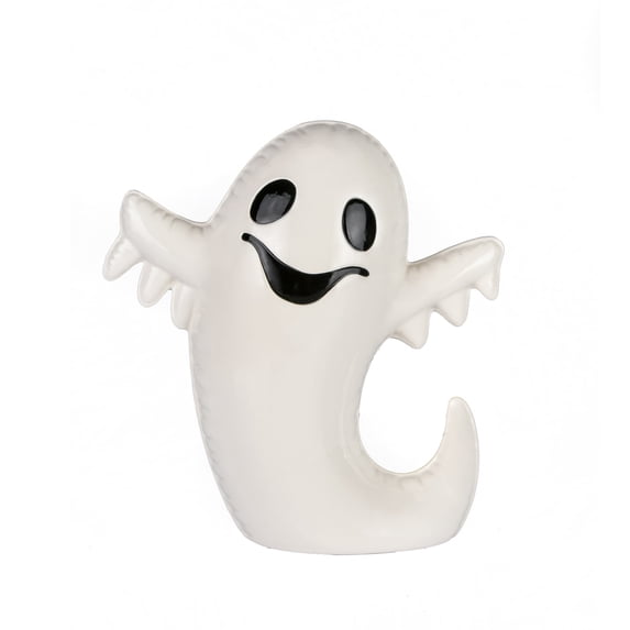 9 in. Halloween Figurine, White, Happy Ghost