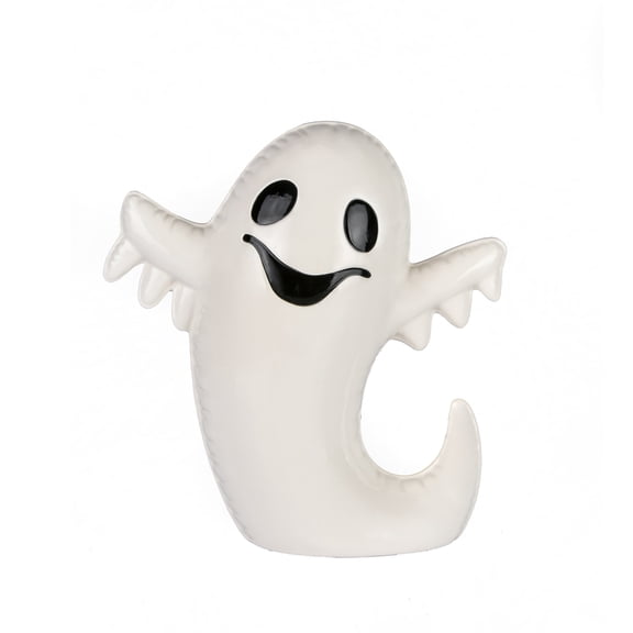 9 in. Halloween Figurine, White, Happy Ghost