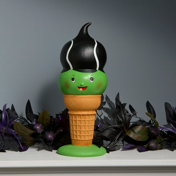 National Tree Company Halloween Frankenstein I-Scream Cone, Orange, Tabletop Decoration, 14 Inch