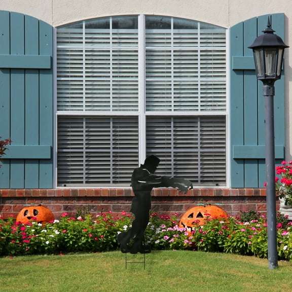 National Tree Company Halloween Lawn Decoration, Black, Frankenstein, Includes Garden Stakes, 48 Inches