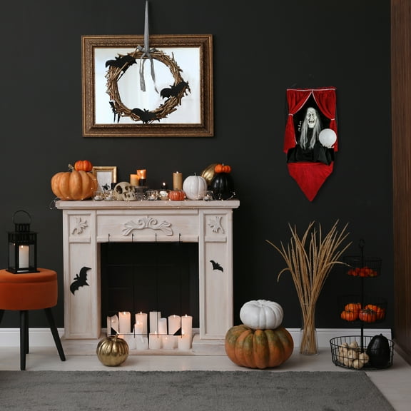 28" Animated Halloween Fortune Teller, Sound Activated