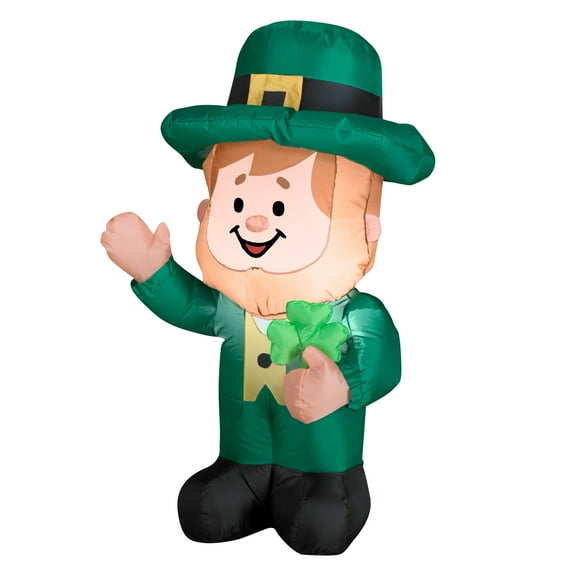 National Tree Company Inflatable Waving Leprechaun, Battery Operated, Valentine's Day Collection, 20 Inches