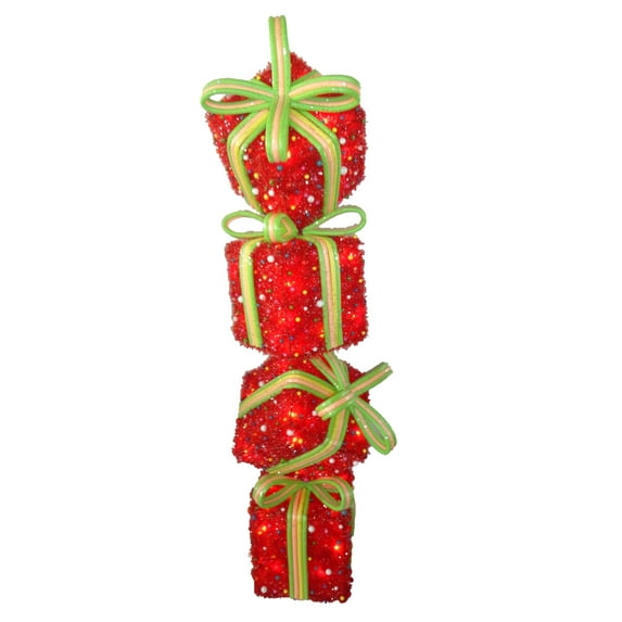 National Tree Company Pre-Lit 34" Sisal Gift Box Stack