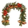 thumbnail image 1 of National Tree Company Pre-Lit Artificial Christmas Garland, Green, Decorated Ornament,  Red and White Ball Ornaments, Poinsettia Flowers, Red Bow, Gold Glitter, 6 Feet, 1 of 4