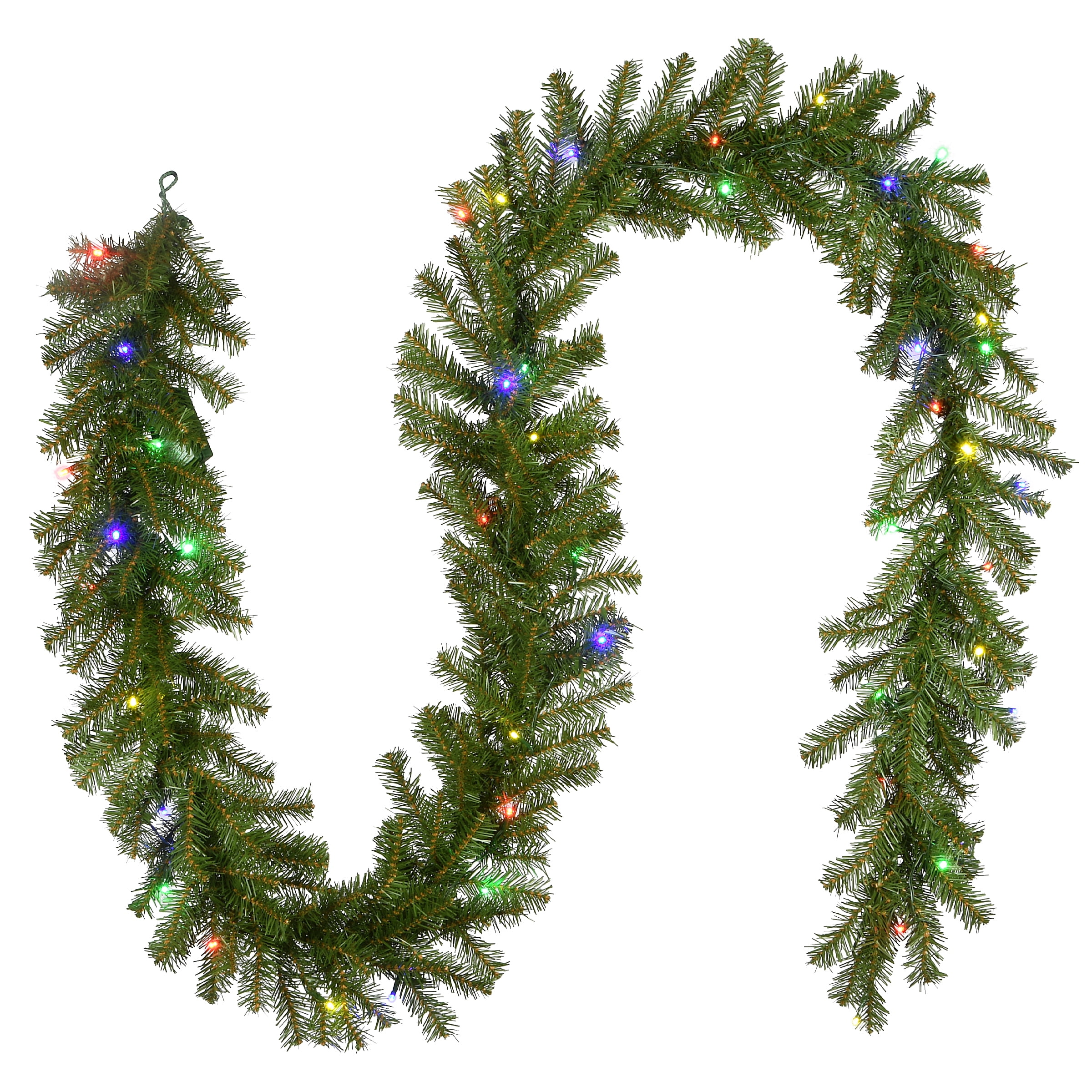National Tree Company PreLit Artificial Christmas Garland, Green, Evergreen, Multicolor Lights