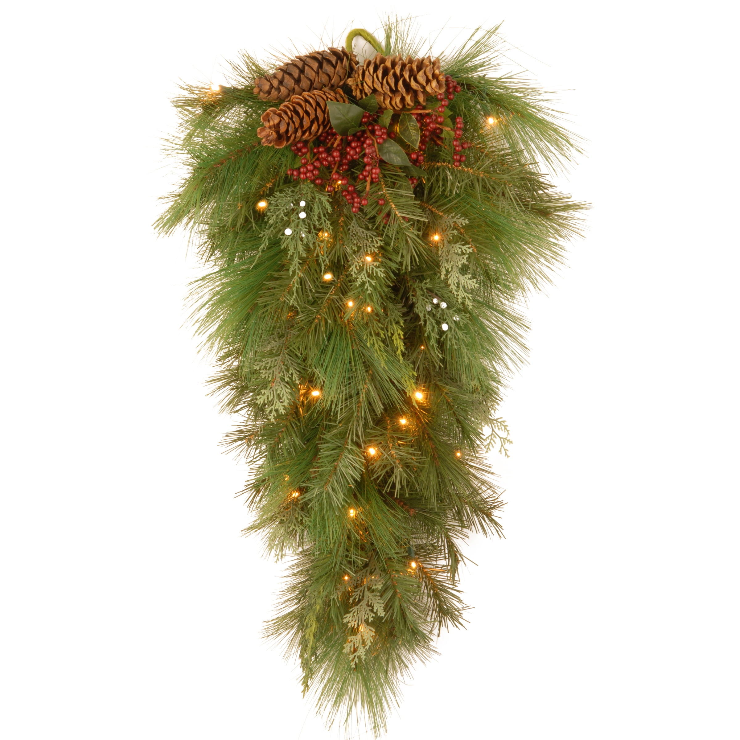 National Tree Company Pre-Lit Artificial Christmas Teardrop, Green ...