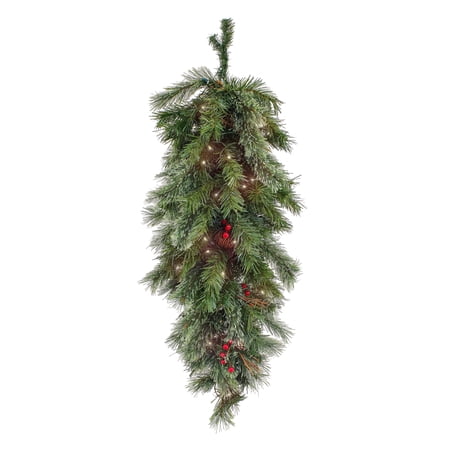 3 ft. Pre-Lit Artificial Christmas Teardrop Wreath, 50 Warm White LED Lights price history and forecast - National Tree Company GN7-300-36T-B1