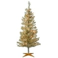 thumbnail image 1 of National Tree Company Pre-Lit Artificial Christmas Tree, Champagne Gold Tinsel, Clear Lights, Includes Stand, 4 Feet, 1 of 4