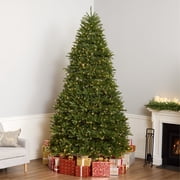 National Tree Company 10 ft Pre-Lit Dunhill Fir Full Artificial Christmas Tree, 1,200 LED Lights, 5,090 Tips, Foot Pedal, 10 Light Functions, Includes Stand, Green