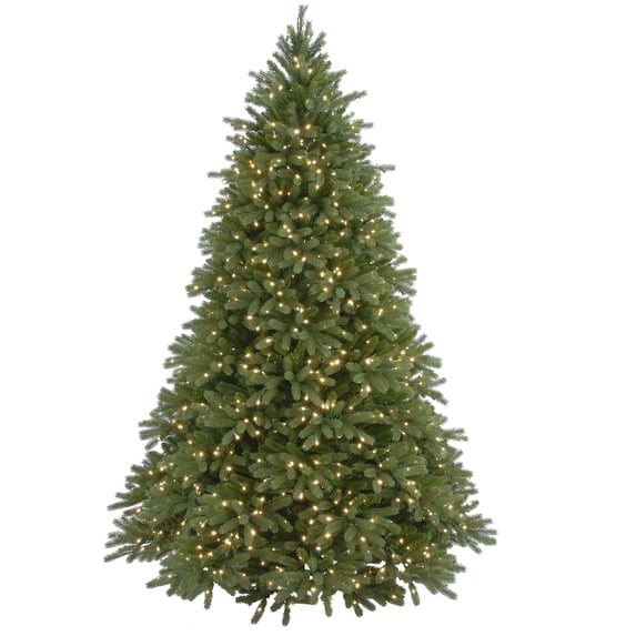 National Tree Company Pre-Lit Artificial Christmas Tree, Green, Jersey Fraser Fir, Feel Real®, Includes Stand, 7.5 Feet