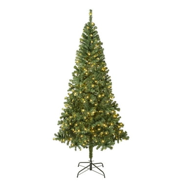 National Tree Company Pre-Lit Artificial Christmas Tree, Green, Linden Spruce, 400 Warm White LED Lights, Includes Stand, 7.5 Feet