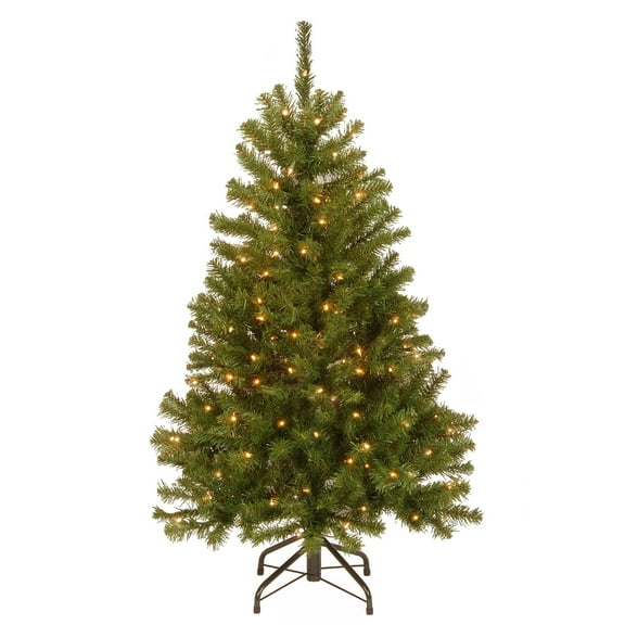 National Tree Company Pre-Lit Artificial Christmas Tree, Green, North Valley® Spruce, Clear Lights, Includes Stand, 4.5 Feet