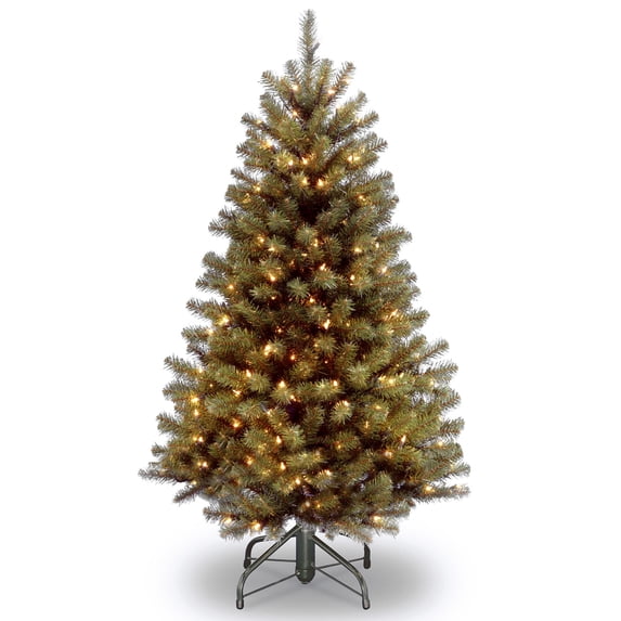 National Tree Company Pre-Lit Artificial Christmas Tree, Green, North Valley® Spruce, Clear Lights, Includes Stand, 5 Feet