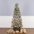 thumbnail image 1 of National Tree Company 6.5 ft. Pre-Lit Artificial Snowy Woodland Christmas Tree, Green, 650 Clear Lights, Includes Stand, 1 of 6