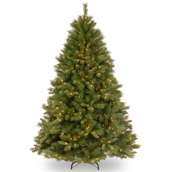 National Tree Company Pre-Lit Artificial Christmas Tree, Green, WInchester Pine, Clear Lights, Includes Stand, 7.5 Feet