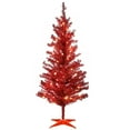 thumbnail image 1 of National Tree Company Pre-Lit Artificial Christmas Tree, Red Tinsel, Clear Lights, Includes Stand, 4 Feet, 1 of 4