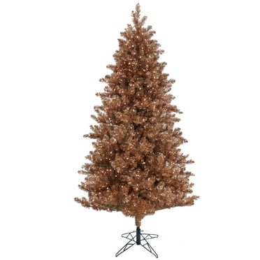 National Tree Company Pre-Lit Artificial Christmas Tree, Rose Gold, Tinsel, 1250 Warm White LED Rice Lights, Includes Stand, 7.5 Feet