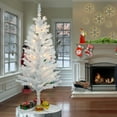 thumbnail image 1 of 4 ft. Pre-Lit Artificial White Iridescent Tinsel Christmas Tree, Clear Lights, Includes Stand, 1 of 6