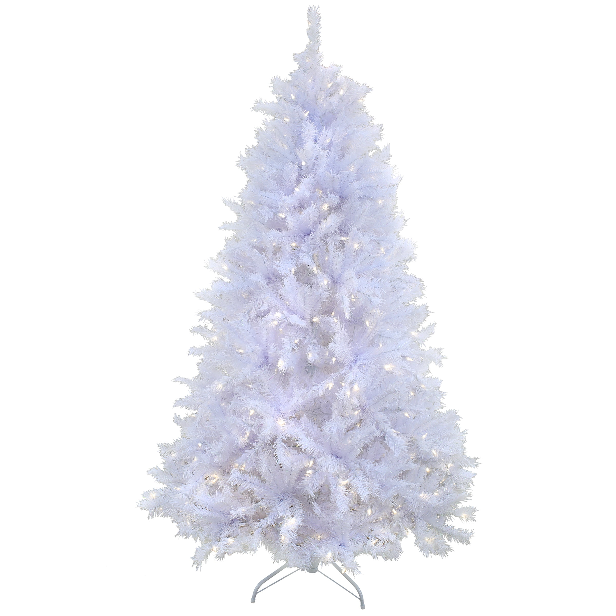 6.5' White Prelit Artificial Christmas Tree with Warm LED Lights