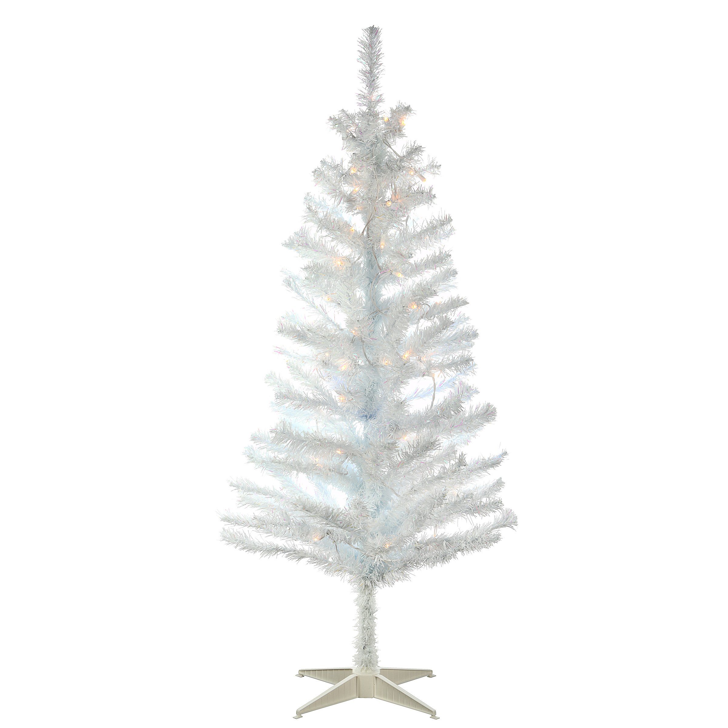 National Tree Company Pre-Lit Artificial Christmas Tree, White Tinsel, White Lights, Includes Stand, 4 feet - image 1 of 6