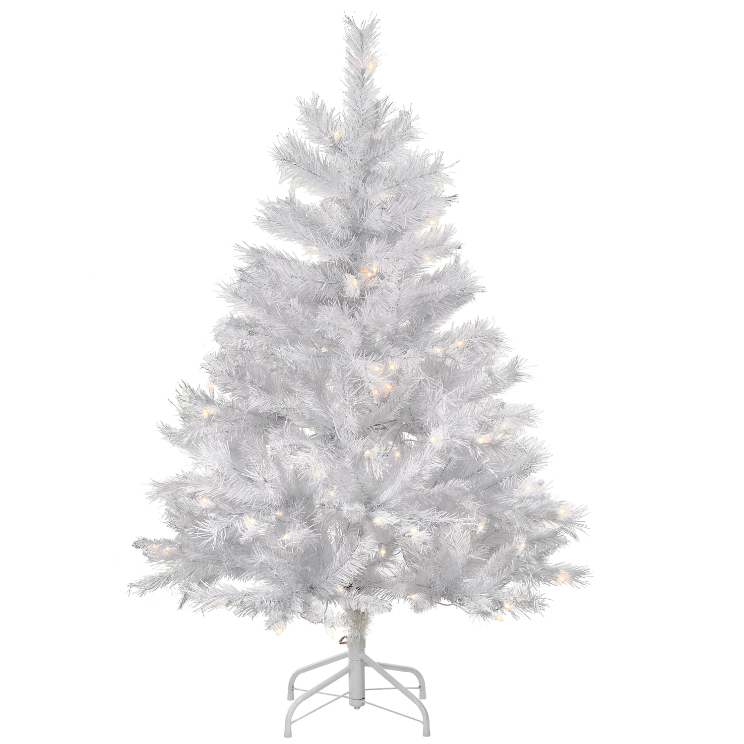 7-Foot White Pine Artificial Christmas Tree with Clear Lights