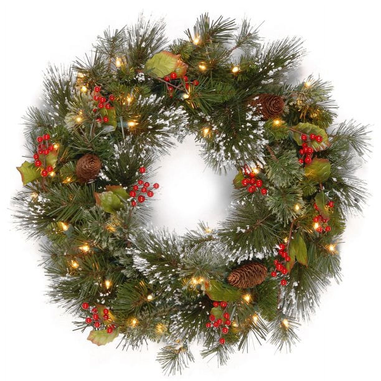 National Tree Company PreLit Artificial Christmas Wreath, Green