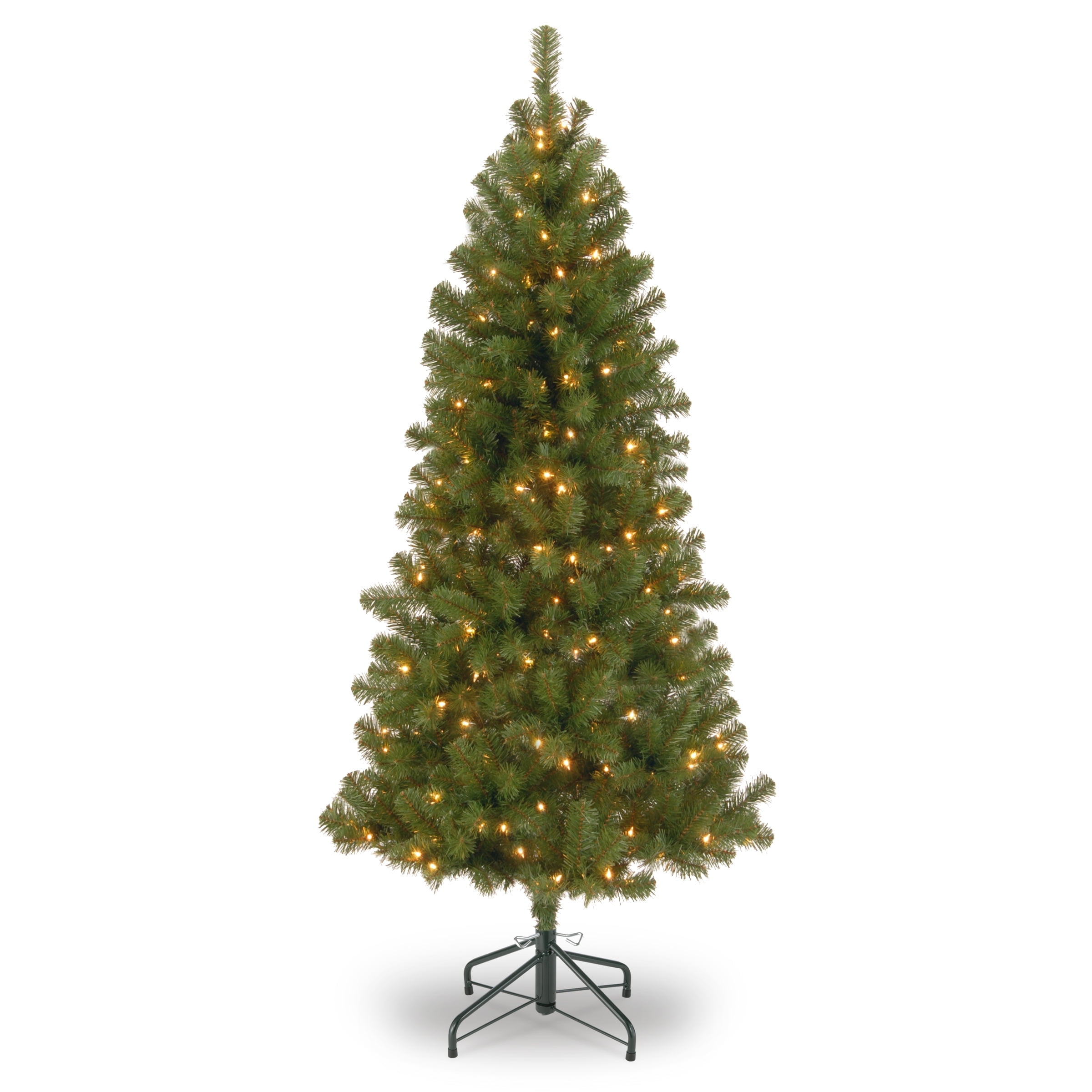 National Tree Company Pre-Lit Artificial Full Christmas Tree, Green, Canadian Fir Grande, White Lights, Includes Stand, 7 Feet