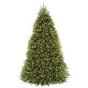 National Tree Company Pre-Lit Artificial Full Christmas Tree, Green, Dunhill Fir, Dual Color LED Lights, Includes Stand, 9 Feet