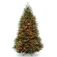 thumbnail image 1 of National Tree Company Pre-Lit Artificial Christmas Tree, Green, Dunhill Fir, Multicolor Lights, Includes Stand, 6.5 Feet, 1 of 4