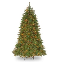 National Tree Company Pre-Lit Artificial Christmas Tree, Green, Dunhill Fir, Multicolor Lights, Includes Stand, 7.5 Feet