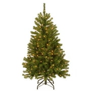 National Tree Company  Pre-Lit Artificial Full Christmas Tree, Green, North Valley Spruce, White Lights, Includes Stand, 4.5 Feet