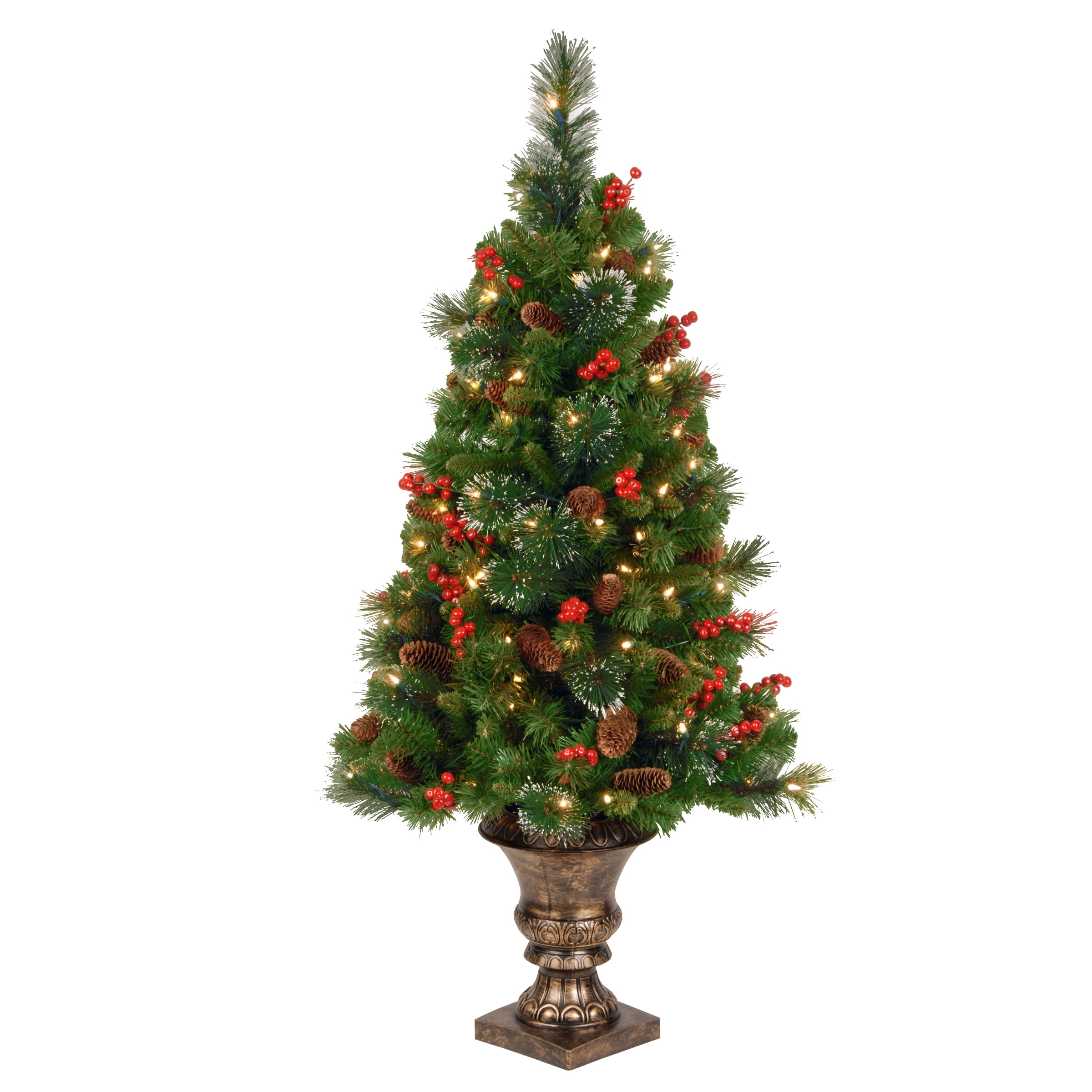 Prelit Green Crestwood Spruce Christmas Tree with Clear Lights
