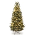 thumbnail image 1 of National Tree Company 9 ft. Pre-Lit Artificial Slim Christmas Tree, Green, Natural Fraser Fir, Clear Lights, Includes Stand, 1 of 3