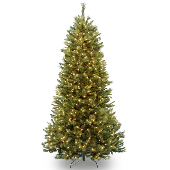 National Tree Company 7.5 ft. Pre-Lit Artificial Slim Christmas Tree, Green, Rocky Ridge Pine, 600 Clear Lights, Includes Stand